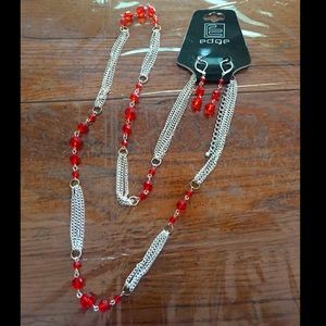 Edge necklace & earring set